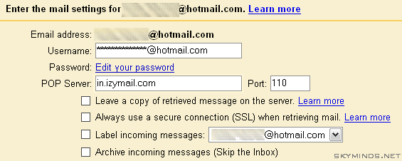 Hotmail dans Gmail