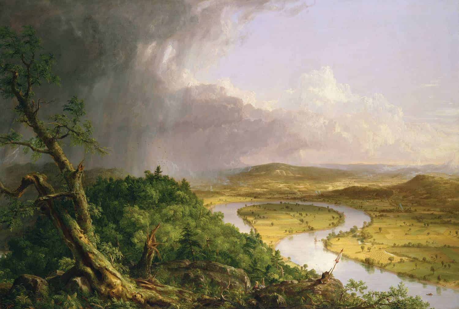 Thomas Cole – The Oxbow:  View from Mount Holyoke, Northampton, Massachusetts,  after a Thunderstorm (1836)