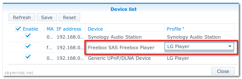 Freebox : lire une vidéo avec un fichier de sous-titres en DLNA depuis un NAS Synology photo 2